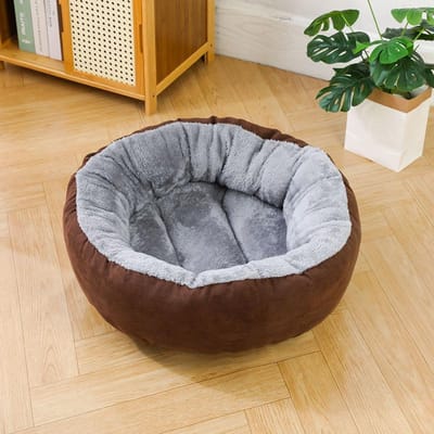 Hondenhok Suède Rond Nest Kattenmat Winter Warm Kat Hond Slaapnest Maat Middelgrote Hond Antislip Nest S size 50cm