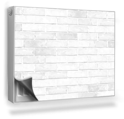 Wallfluent Magnetische Radiatorfolie - Magnetische Radiatormat - 80x60 cm - Witte Bakstenen Muur - Radiatorfolie Tot 60°C - Wit Stenen Magnetische Radiatorbekleding