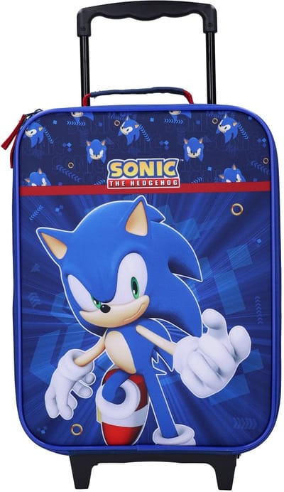 Sonic the Hedgehog Kindertrolley Handbagage – Softcase Kinderkoffer 21,3 L – 49x31x14 cm – Blauw