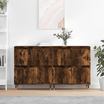 vidaXL - Dressoirs - 2 - st - bewerkt - hout - gerookt - eikenkleurig