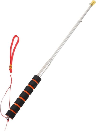 Telescopische Vlaggenmast Roestvrijstaal - Duurzaam en Draagbaar - Uitschuifbare Leiding met Antislip Grip - Ideaal voor Gidsen en Leraren (32 cm)