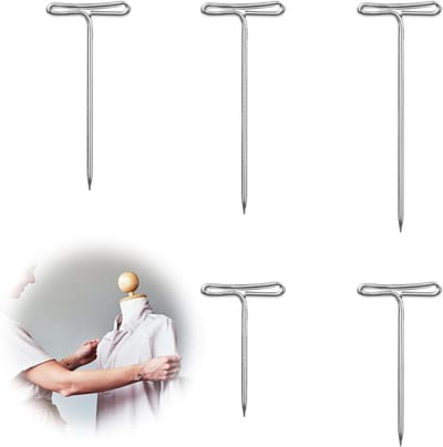 T-naalden set - Rechte pinnen - Knutselen en naaien - Vijf maten - 250 stuks - Zilver