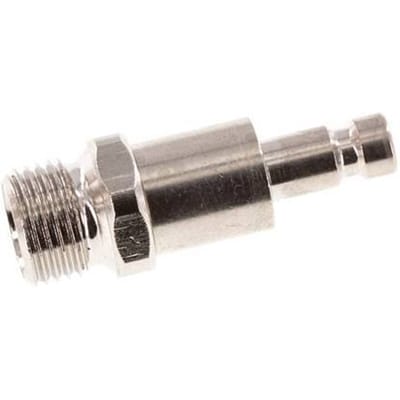 Vernikkeld Messing DN 2.7 (Micro) Luchtkoppeling Insteeknippel G 1/8 inch Buitendraad Double Shut-Off - CLP2-M-BN-SV-P-018