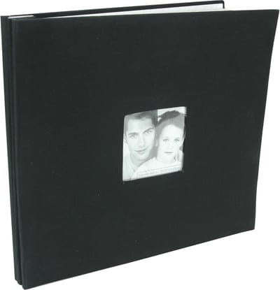 MBI - Black Fashion Fabric Post Bound Album W/Window 12"X12" (802510)