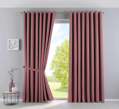 Famanu – Gordijnen ondoorzichtig oudroze H x B 225 x 295 cm 2 - pack thermische gordijnen verduisteringsgordijn verduisterende oogjes geluidsisolerend Öko - Tex UV - bescherming vouwhouder