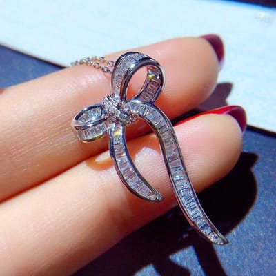 Halsketting Ingezette Diamant Dames Halsketting Diamanten Sieraden Halsketting Mode Accessoires gray