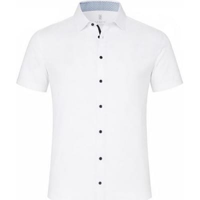 Desoto Overhemd Solid Color Short Sleeve Casual Kent Wit / male