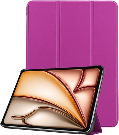 Hoesje - Geschikt voor Apple iPad Air M3/M4 (2025/2026) - 11 inch - Dun & Stevig - Trifold Bookcase - Hard Cover - Hardcover Book Case - Tablet Hoes - Paars