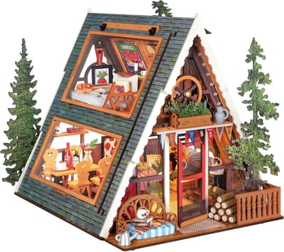 Modelbouw Huis - Miniatuur Bouwpakket - Hobby Project - Bos Thema - Schaal 1:24 - Bruin Groen