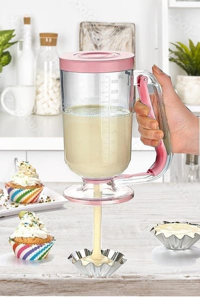 Beslag Dispenser - Mix Maker - Bakken Maken - Eenvoudig Doseren - 900ml - Wit