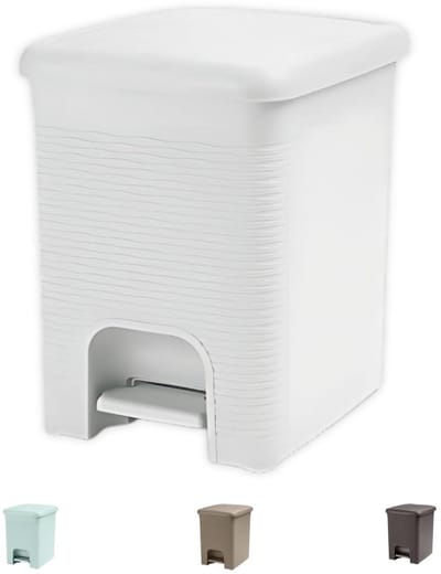 Pedaalemmer - Prullenbak Deksel - Hygiënisch Afval - Handsfree Openen - 16 Liter - Wit