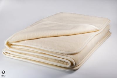 FAST WooL® Wollen Deken – 160x200 cm – 100% Merinowol – Warme Plaid – Woondeken – Bankdeken – Beddeken - Ecru