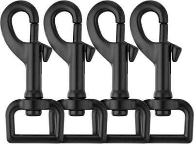 Store_7 - Karabijnhaken met Draaischarnier - Roestvrij Staal - Zwart - Voor Hondenhalsband - 4 Stuks - Duurzaam en Betrouwbaar