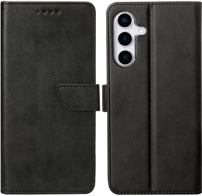 Rixus Bookcase For Samsung Galaxy S25 Plus Black