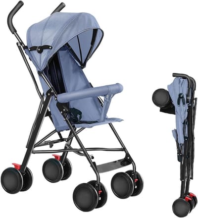 Kinderwagen Buggy - Compact Reiswagentje - Baby Vervoer - Opvouwbaar Paraplu Model - 4 kg 8 kg - Blauw
