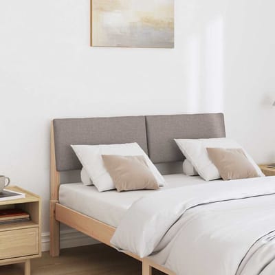 vidaXL - Gestoffeerd - hoofdbord - Taupe - 120 - cm - Massief - grenenhout