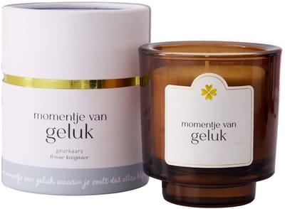 Zusss Geurkaars In Koker Momentje Van Geluk Glas / Paraffine White / Ash Blue