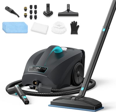 Sophitech Stoomreiniger - 30s Opwarmtijd - 2600W - 140°C Dieptereiniging - 4 Bar Krachtige Stoom - 2.5L Watertank - Tapijtreiniger en Handstomer voor Vloer, Bank en Badkamer - 20 Accessoires