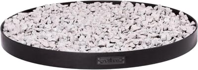 Vuurschaal Rond - Buitenhaard - Terras Verwarmen - Met Decoratieve Stenen - 60 cm - Zwart