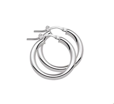 TFT Oorring Ronde Buis Zilver Gerhodineerd Glanzend 3 mm x 24 mm