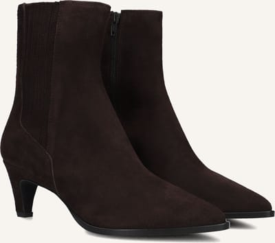Notre-V 15225 Enkellaarsjes - Enkelboots met rits - Dames - Bruin - Maat 37