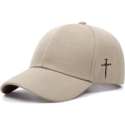 Nieuwe Baseballpet met Borduurwerk van een Kruis aan de Zijkant, Eenvoudige Hiphop Pet van Hoge Kwaliteit voor Mannen en Vrouwen, Decoratieve Zonneklep voor Buitensporten beige