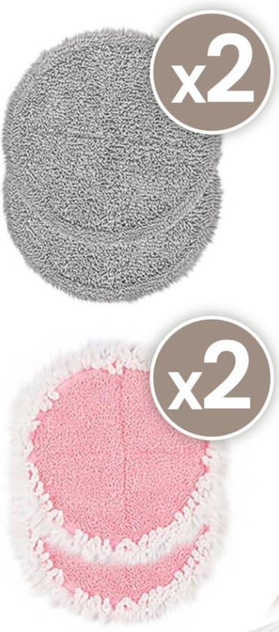 Elektrische Dweil Navullingset geschikt voor GoScrub® - Navulligset 4 st - Navullingset Dweilpads