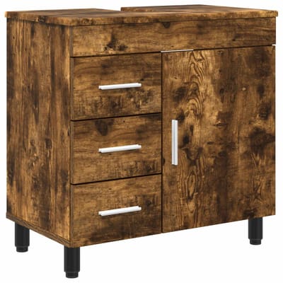 vidaXL - Badkamer - vaniteitsunit - Gerookt - eiken - 60 - x - 35 - x - 60 - cm