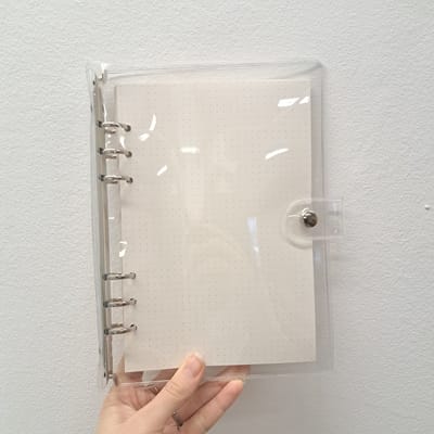A5 transparante journal - agenda - planner - a journal boek - notitieboek - dotted papier - zilver - bullet journal - ring journal