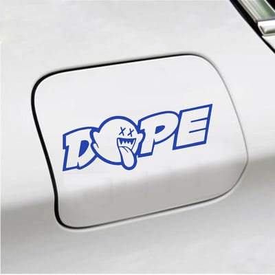 Bumpersticker - Dope - 7 X 20 - Blauw