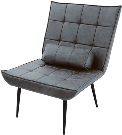 Loungestoel antraciet Gestoffeerde fauteuil met lendenkussen Relaxfauteuil ML design