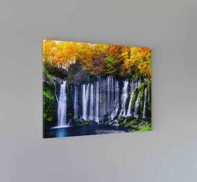 Canvas Schilderij Natuur - Waterval - Landschap - Wanddecoratie - 120x80x2 cm