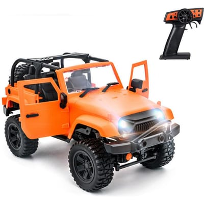 F2 RC auto 1/14 schaal afstandsbediening vrachtwagen cabriolet 4WD 2.4GHz off-road RC vrachtwagens 30 km/u hoog Convertible oranje