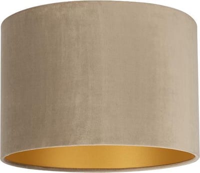 Uniqq Lampenkap velours taupe Ø 35 cm - 20 cm hoog