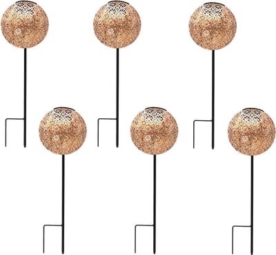 Set van 6 op zonne-energie werkende grondlampen H45CM AGADIR