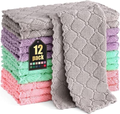 Unyqoos® Zachte en Veelzijdige Microvezel Reinigingsdoeken voor Dagelijks Gebruik - 12 Stuks, 25 x 25 cm