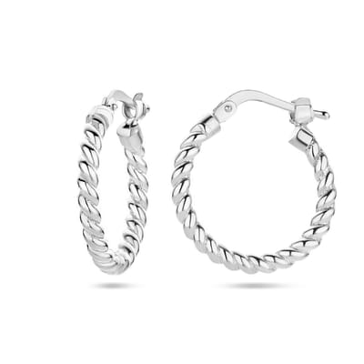 YO&NO Ooorringen gedraaide buis - 2.5mm - 18mm - Sieraden Vrouw - Oorbellen - Gerhodineerd - Zilver 925