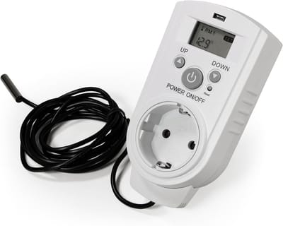Digitale stekker thermostaat met buitensensor - Temperatuurregelaar 5-30 °C voor verwarming en koeling