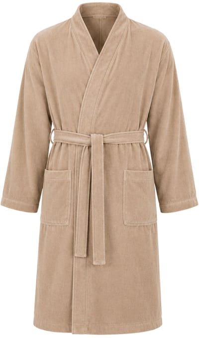 Badjas Katoen Kimono - Dames & Heren - beige - S/M