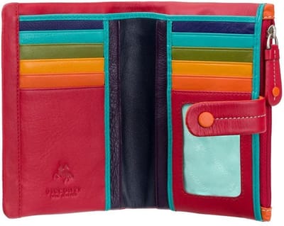 Visconti Lederen Portemonnee - Vrouwen Overslagportemonnee - Leer - 10 pasjes - Mimi Collectie - Oranje (M87 rd)