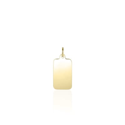 Gisser Jewels - Hanger excl. Collier - Rechthoek Graveer baar - 12mm x 8mm - Geelgoud Verguld Zilver 925