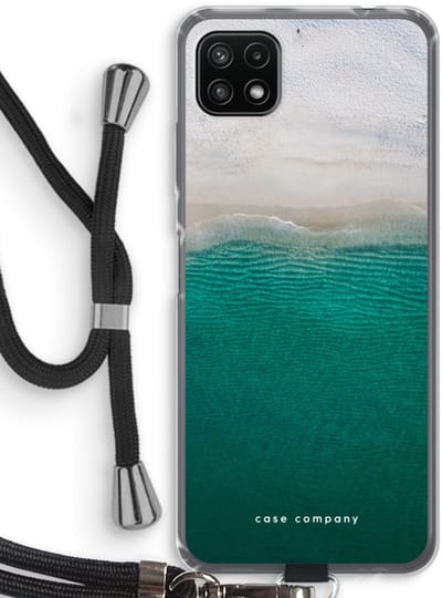 Case Company® - Hoesje met koord geschikt voor Samsung Galaxy A22 5G hoesje met Koord - Stranded - Telefoonhoesje met Zwart Koord - Bescherming aan alle Kanten en Over de Schermrand