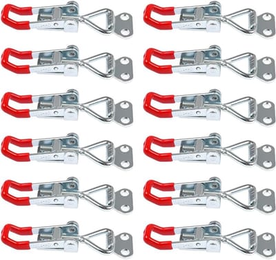 Verstelbare Toggle Clamp Set van 12 Stuks, Heavy Duty Klemmen met 100kg Capaciteit voor Handgereedschap en Snelle Ontgrendeling