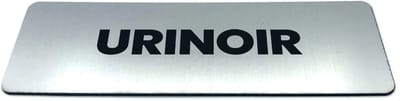 Deurbordje met Tekst urinoir - Formaat 150 mm x 50 mm x 1,6 mm - Incl. plakstrip | Geborstelde RVS-look toplaag | Gratis Verzending | Decoporta