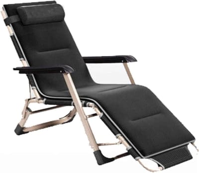 Loungestoel Opvouwbaar - Ligstoel Tuin - Ontspannen Buiten - Zero Gravity Design - N.v.t. - Zwart