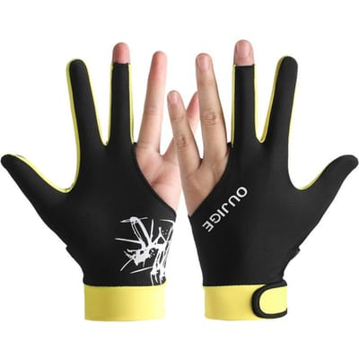 Nieuwe Biljart Drievinger Handschoenen Biljart Wedstrijd Benodigdheden Verdikt Ademend Mesh Anti-slip Slijtvast Snooker Vinger average size