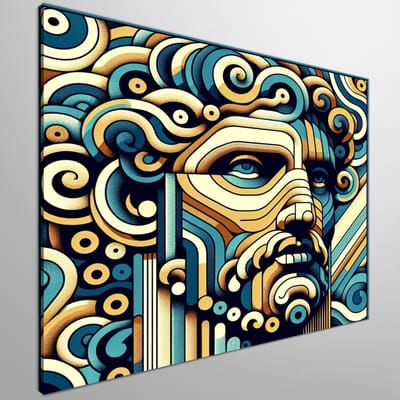 Modern relief schilderij | Hedendaags gebeeldhouwd kunstwerk met reliëf in moderne stijl | Kunst - 100x100 centimeter op Canvas | Foto op Canvas