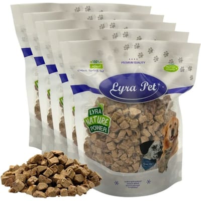 1 kg (5 x 200 g) Lyra Pet® gevriesdroogde eendenleverblokjes