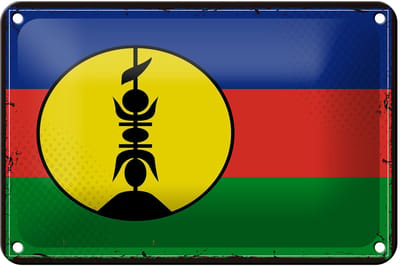 Blechschild Flagge Neukaledonien 18x12cm Retro Flag Dekoration