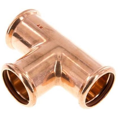 Tee Press Fitting - 42mm Persmof - Koperlegering